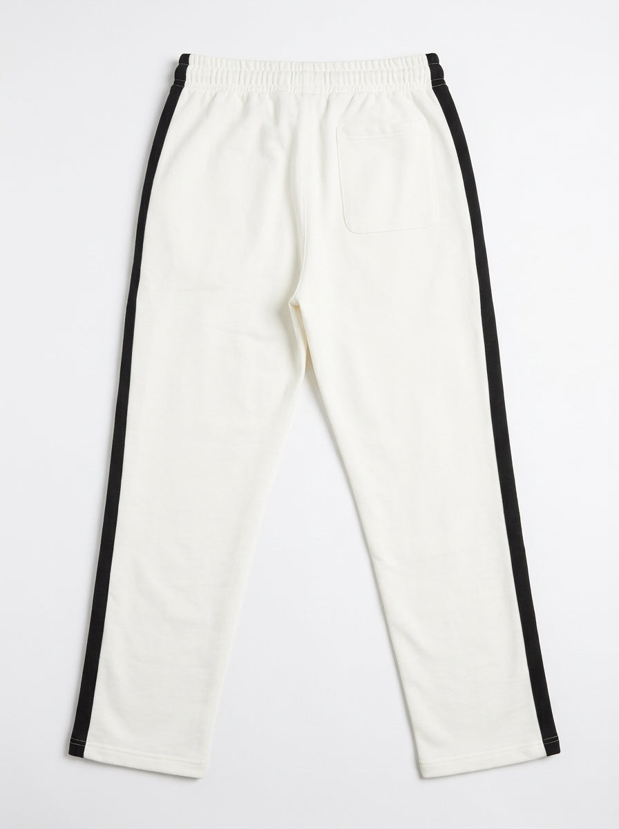 Crest Trouser — White with Black Side Stripe