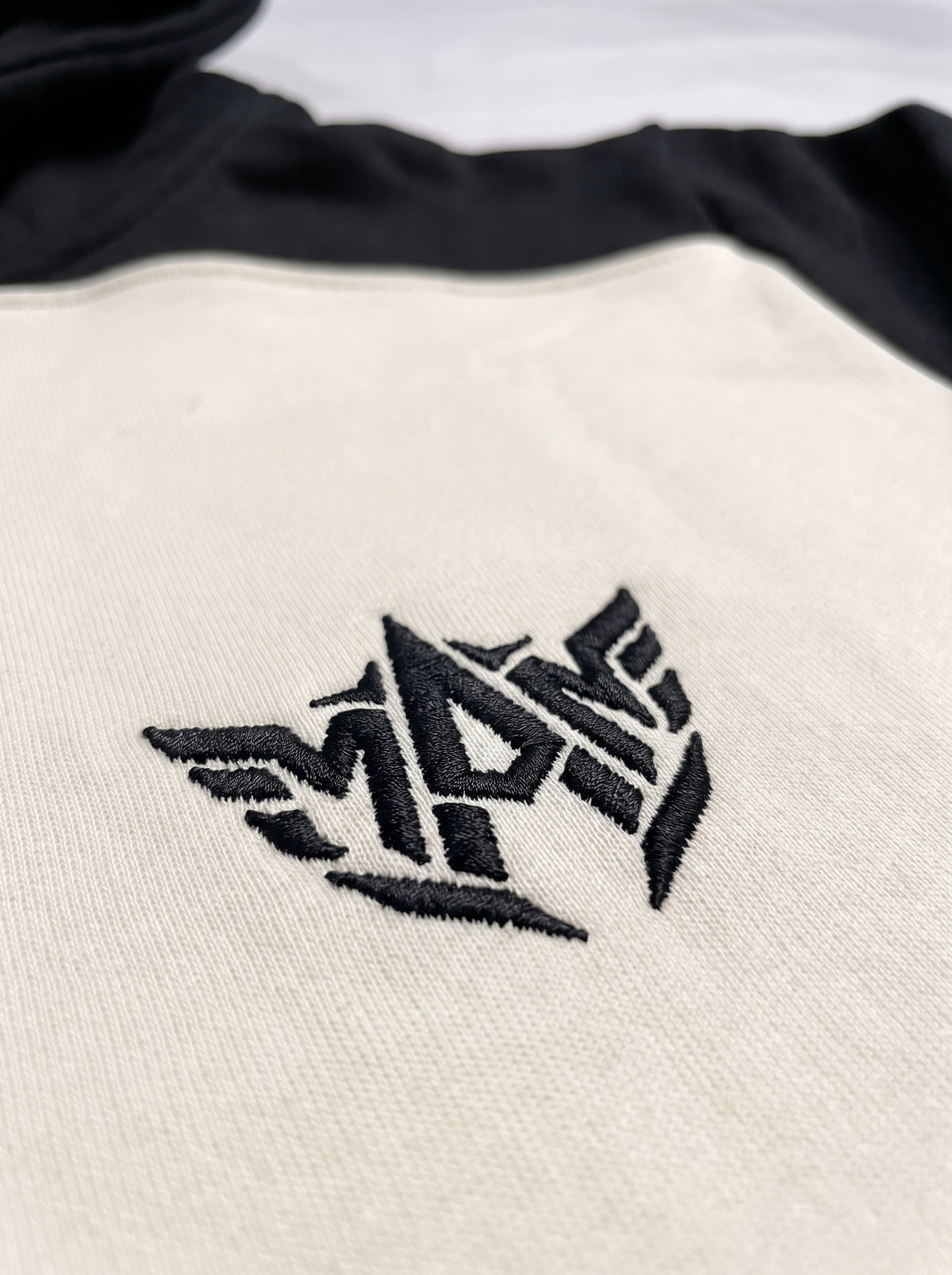 Oversized Color-Block Hoodie — Black & White