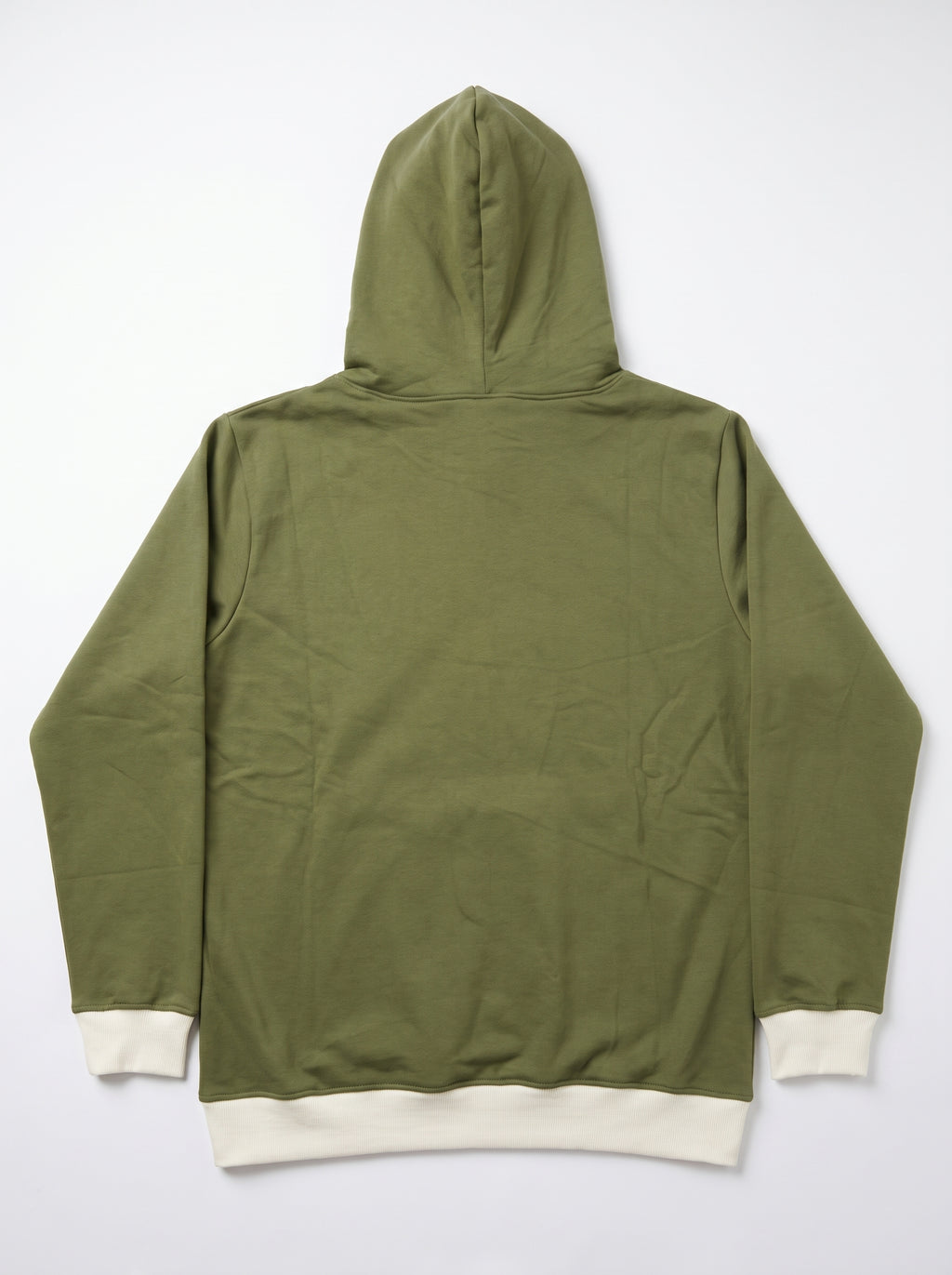 Oversized Color-Block Hoodie — Olive & White