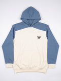 Oversized Color-Block Hoodie — Blue & White