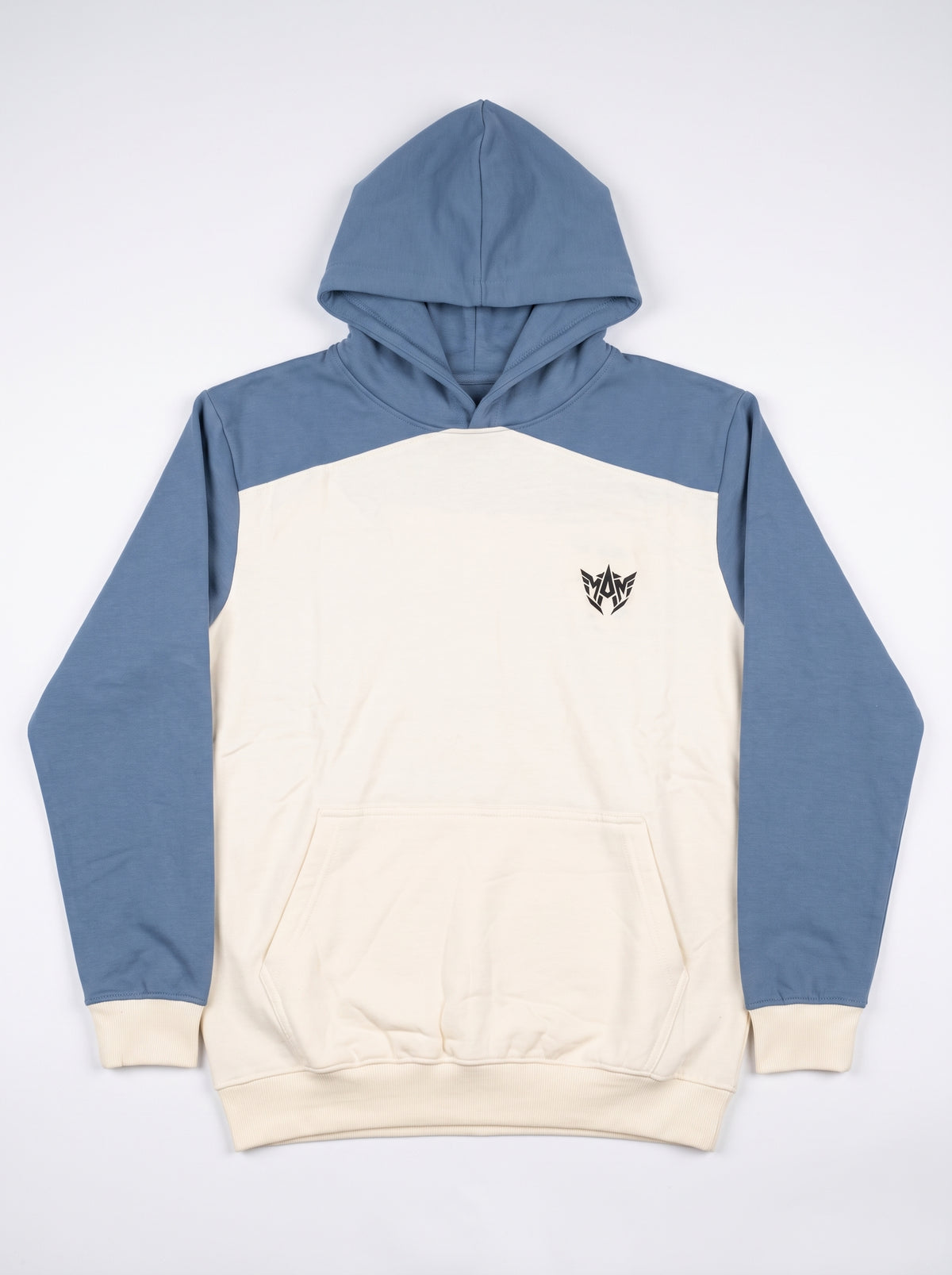 Oversized Color-Block Hoodie — Blue & White