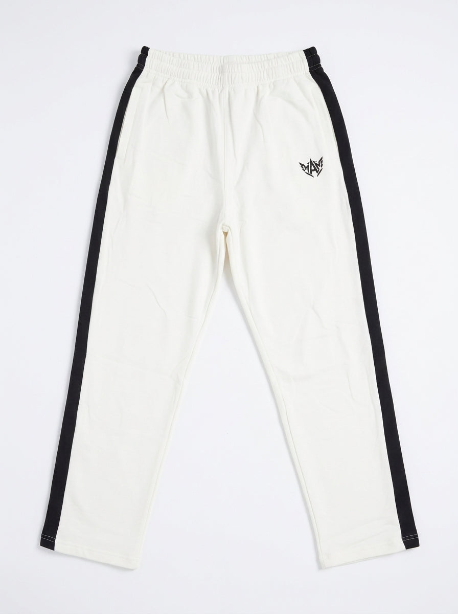 Crest Trouser — White with Black Side Stripe