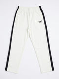 Crest Trouser — White with Black Side Stripe