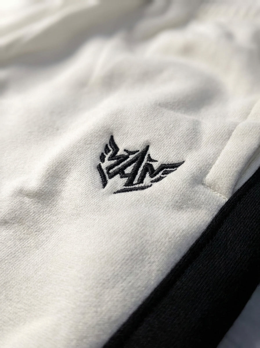 Crest Trouser — White with Black Side Stripe